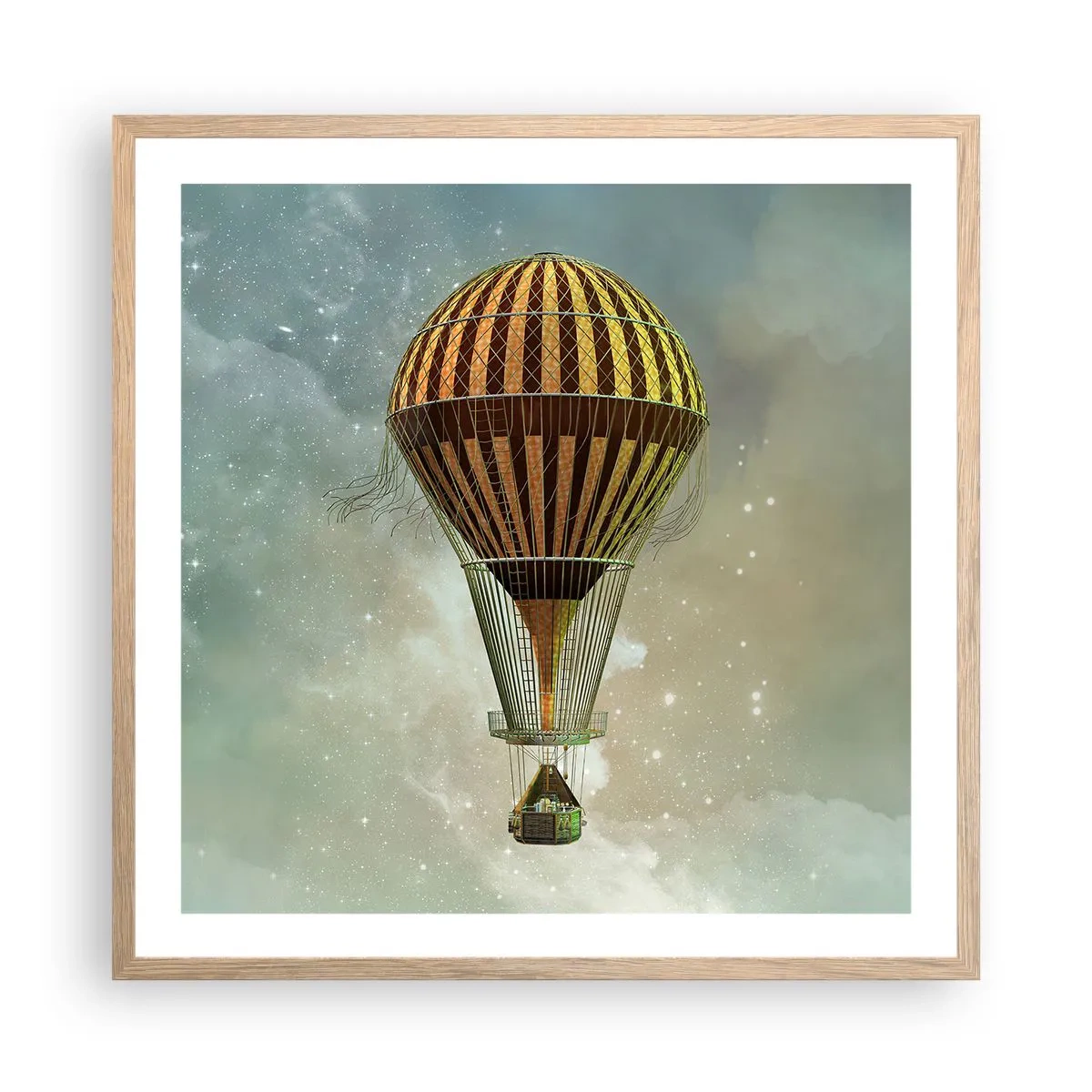 Affiche dans un chêne clair - Poster - Vols pionniers - 60x60 cm