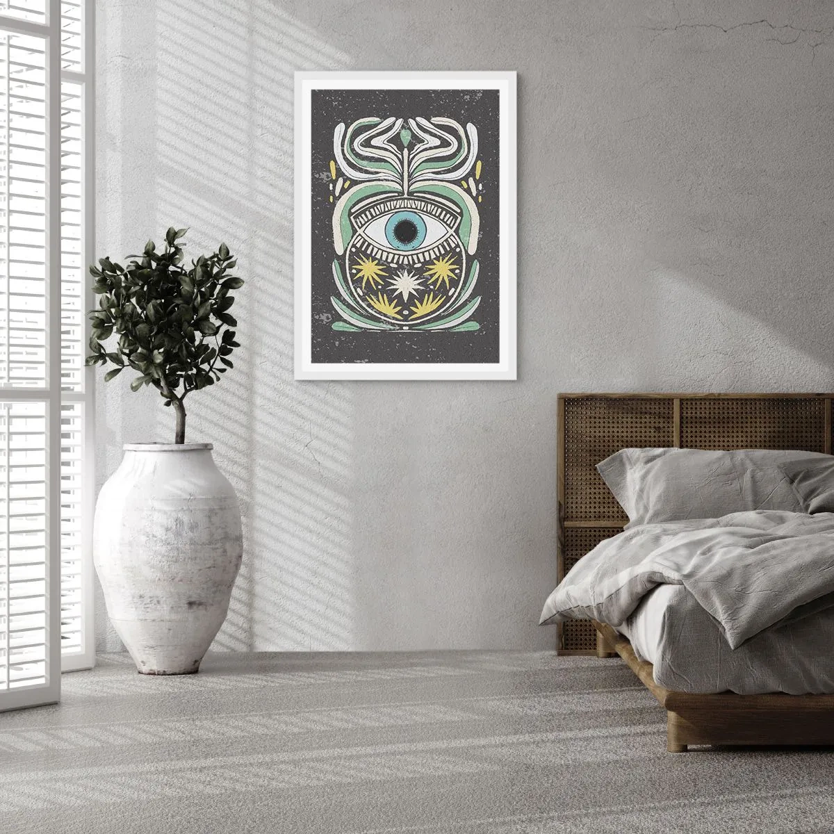 Affiche dans un cadre blanc - Poster - Rituels tribaux - 30x40 cm