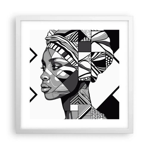 Affiche dans un cadre blanc - Poster - Portrait ethnique - 40x40 cm