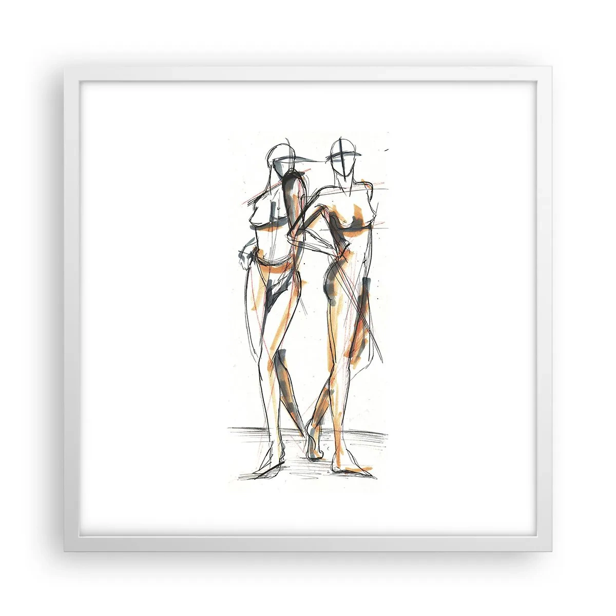 Affiche dans un cadre blanc - Poster - Étude de la grâce - 50x50 cm