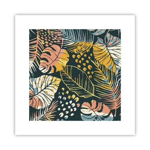 Affiche - Poster - Fantaisie feuillue - 30x30 cm