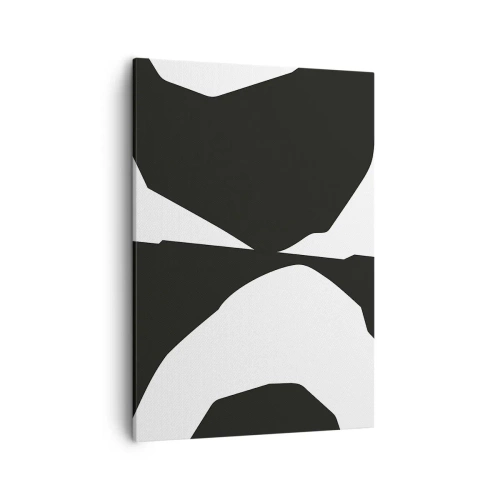 Impression sur toile - Image sur toile - Motif de contraste abstrait en noir et blanc - 50x70cm - Positif négatif - Décoration murale moderne pour le salon et la chambre ARTTOR