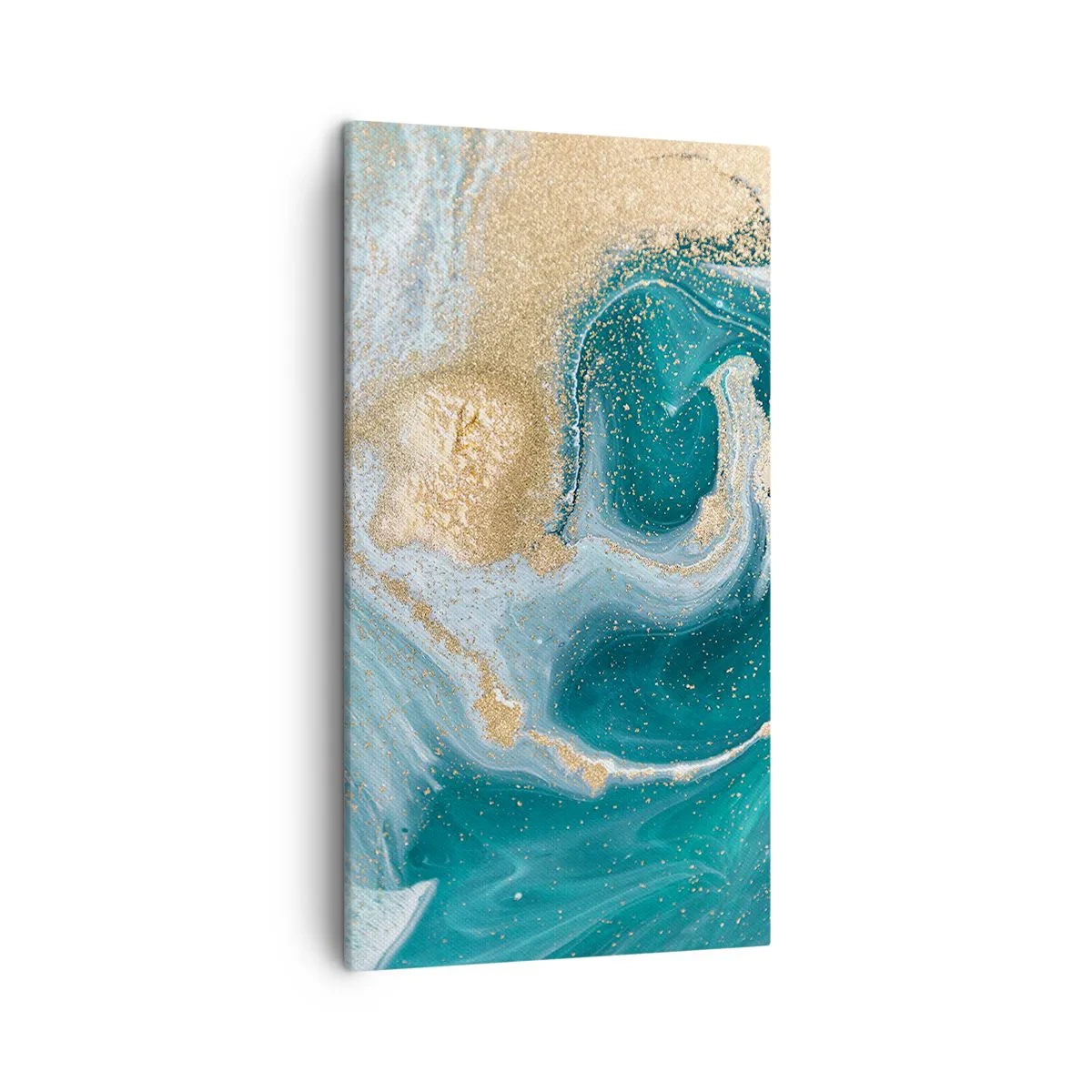 Impression sur toile - Image sur toile - Tourbillon d'or et de turquoise - 45x80 cm