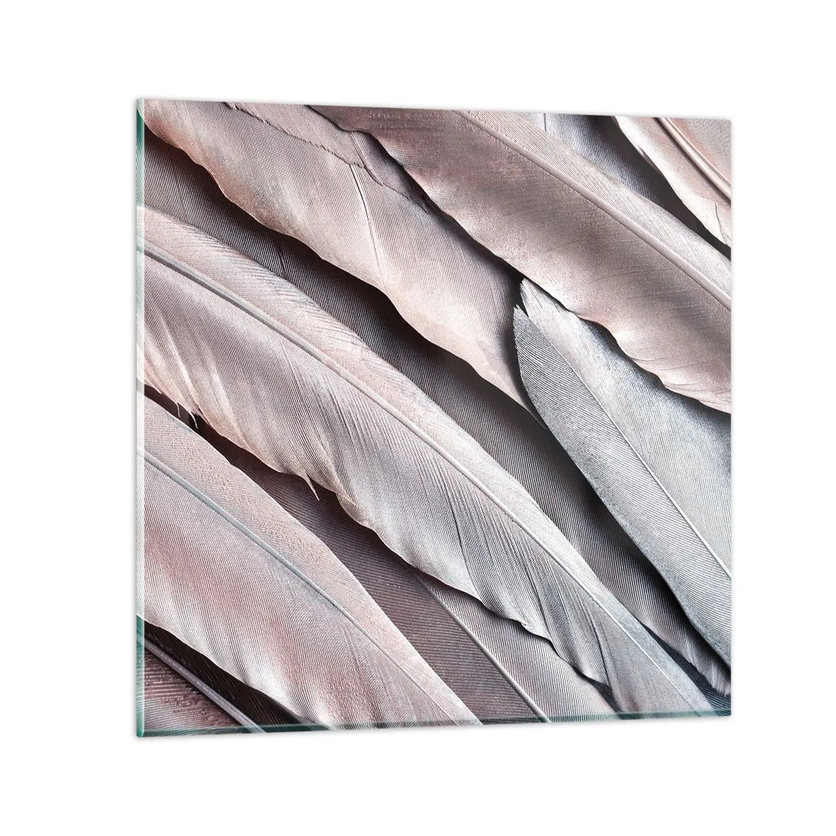 Impression sur verre - Image sur verre - En argent rose - 50x50 cm