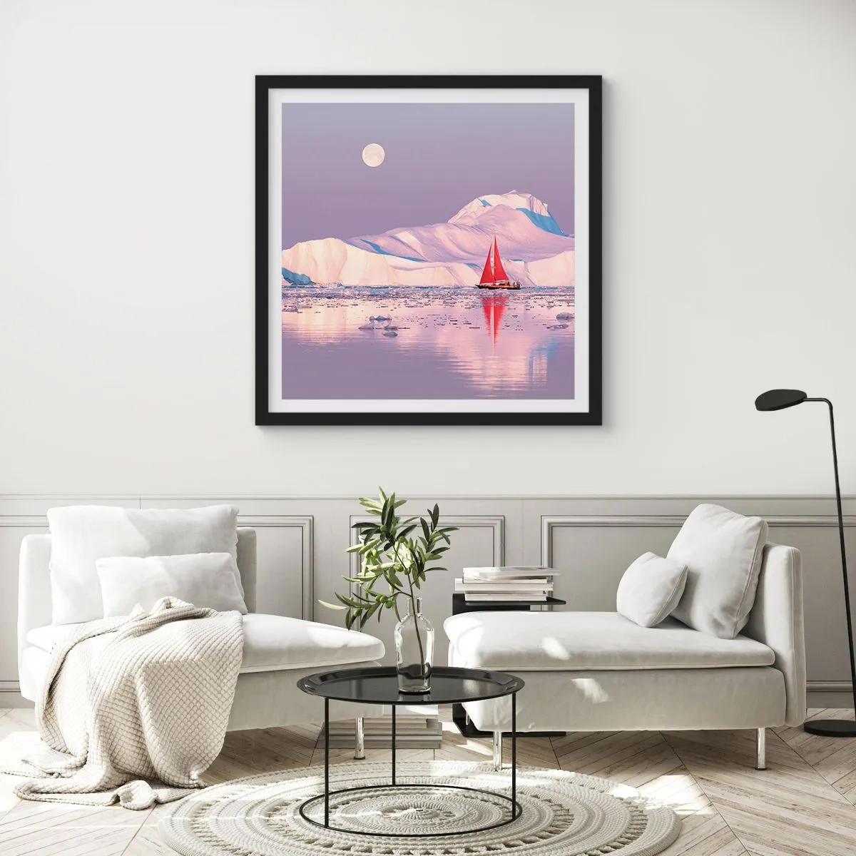 Affiche dans un cadre noir - Poster - La chaleur de la voile, le froid de la glace - 30x30 cm