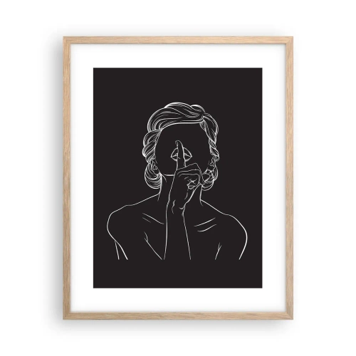 Affiche dans un chêne clair - Poster - La beauté s'épanouit en silence - 40x50 cm