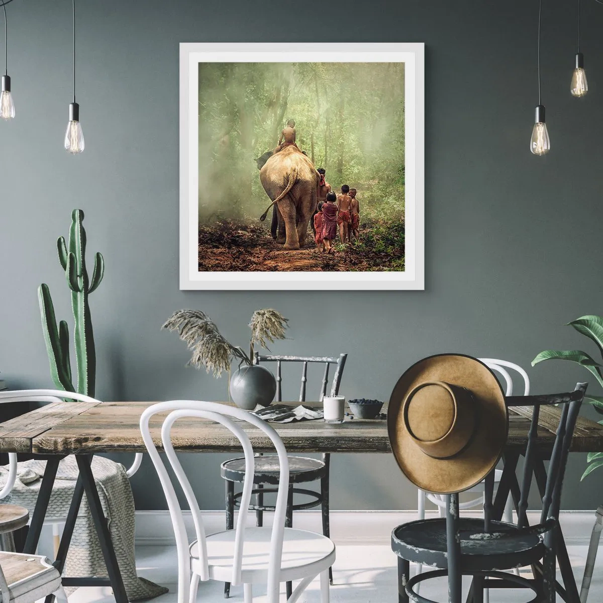 Affiche dans un cadre blanc - Poster - Nouveau livre de la jungle - 30x30 cm