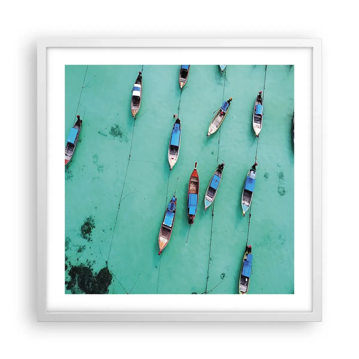 Affiche dans un cadre blanc - Poster - Dans une attente jouyeuse - 50x50 cm