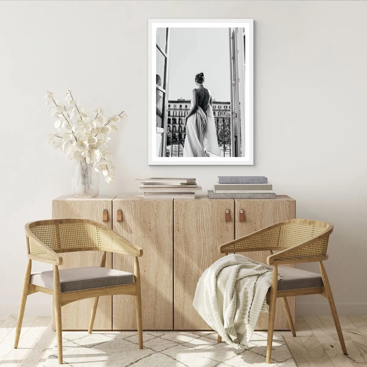 Affiche dans un cadre blanc - Poster - Eveil des pensées - 30x40 cm