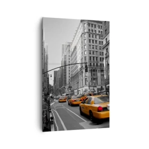Impression sur toile - Image sur toile - Taxis jaunes dans les rues de New York - 80x120cm - Soleil des grandes villes - Décoration murale moderne pour le salon et la chambre ARTTOR