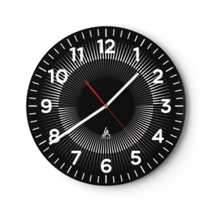 Horloge murale - Pendule murale - Soleil noir - 30x30 cm