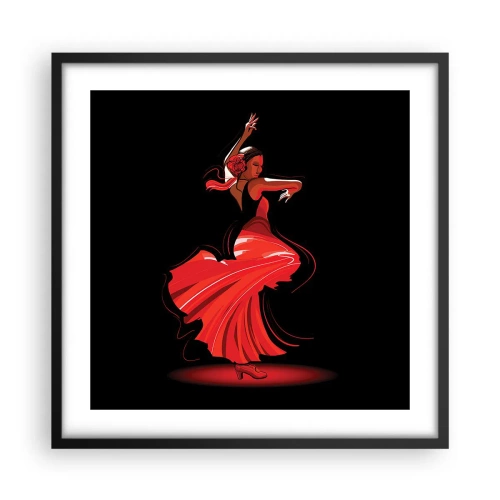 Affiche dans un cadre noir - Poster - L'esprit fougueux du flamenco - 50x50 cm