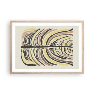 Affiche dans un chêne clair - Poster - Abstraction pleine de vie - 70x50 cm