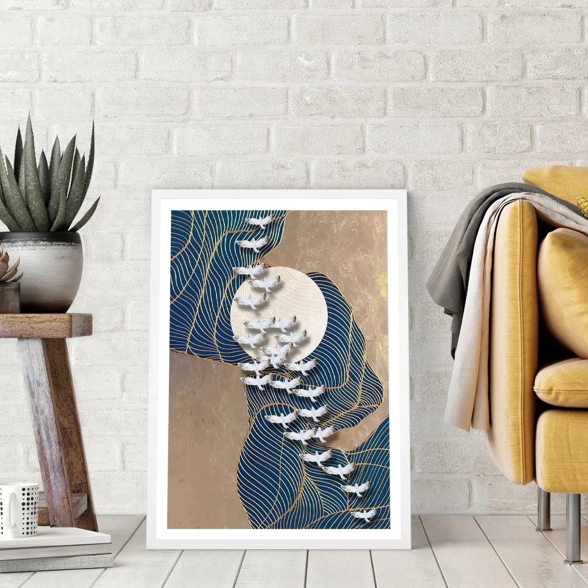 Affiche dans un cadre blanc - Poster - Liberté, errance, communauté - 50x70 cm