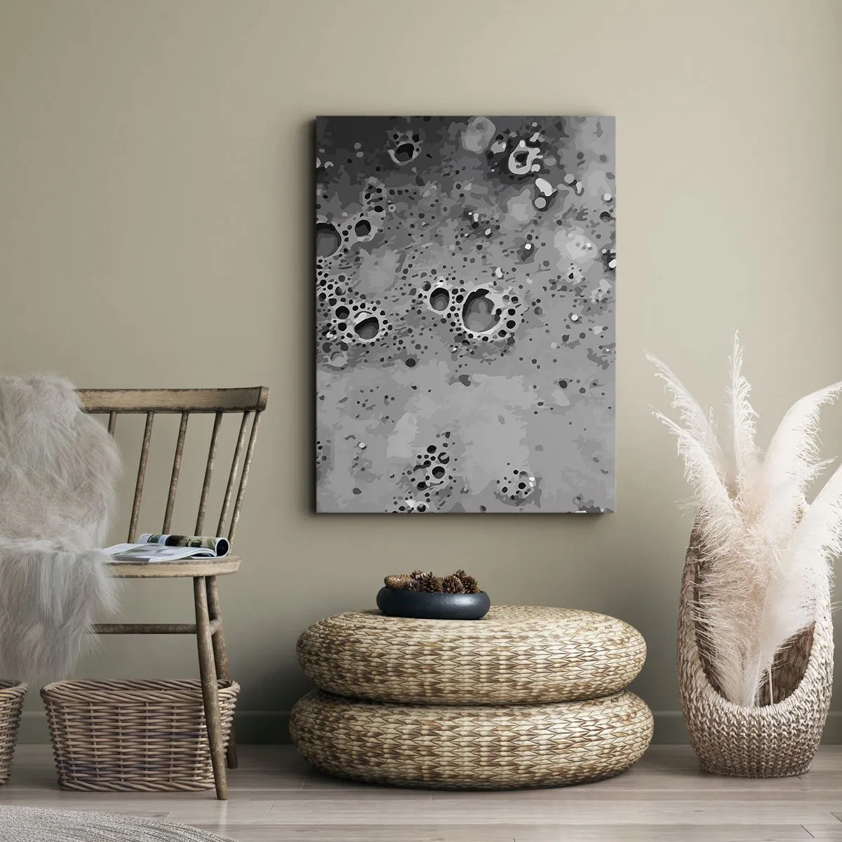 Impression sur toile - Image sur toile - Comme un paysage lunaire - 65x120 cm