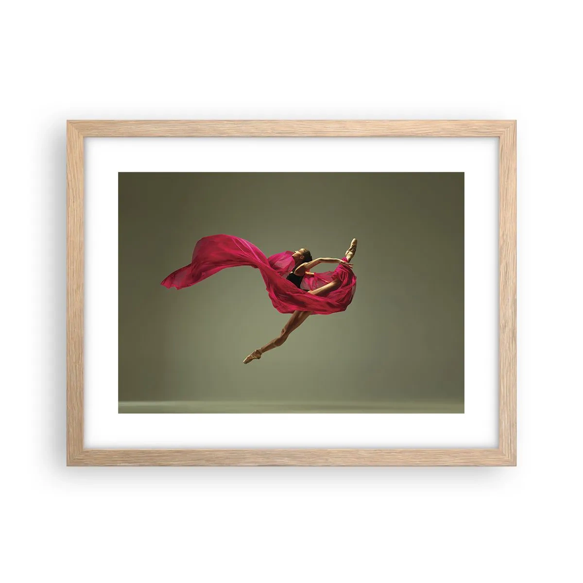 Affiche dans un chêne clair - Poster - Flamme dansante - 40x30 cm