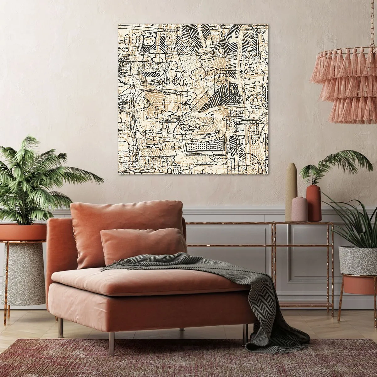 Impression sur toile - Image sur toile - Il attend d'être décodé - 70x70 cm