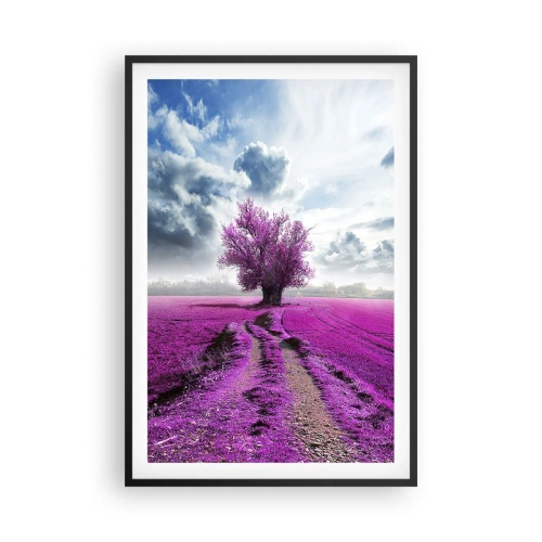 Affiche dans un cadre noir - Poster - Lande - nature sauvage - 61x91 cm