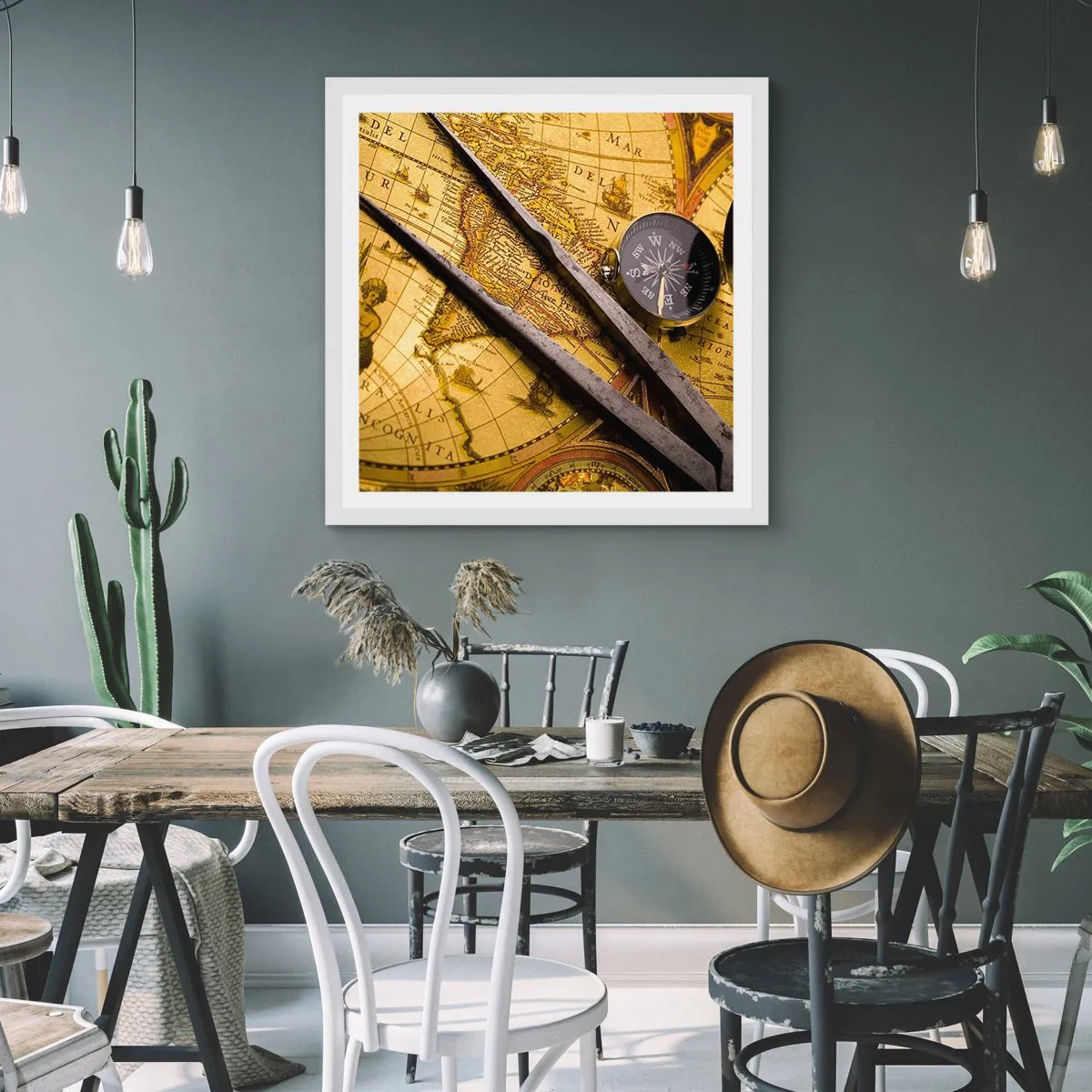 Affiche dans un cadre blanc - Poster - Où sont ces trésors? - 50x50 cm