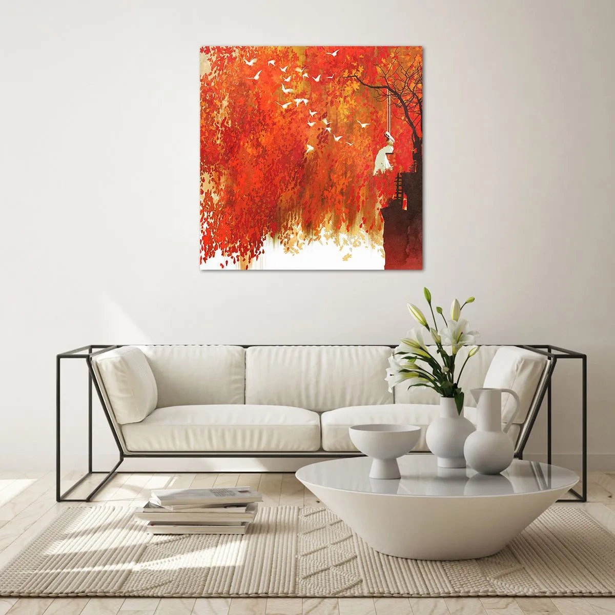 Impression sur verre - Image sur verre - S'envolera-t-il avec eux ? - 40x40 cm