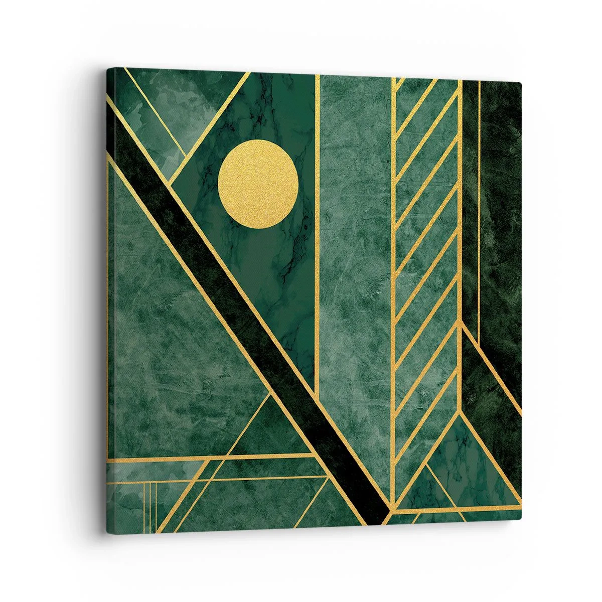 Impression sur toile - Image sur toile - Dynamique or et azur - 30x30 cm