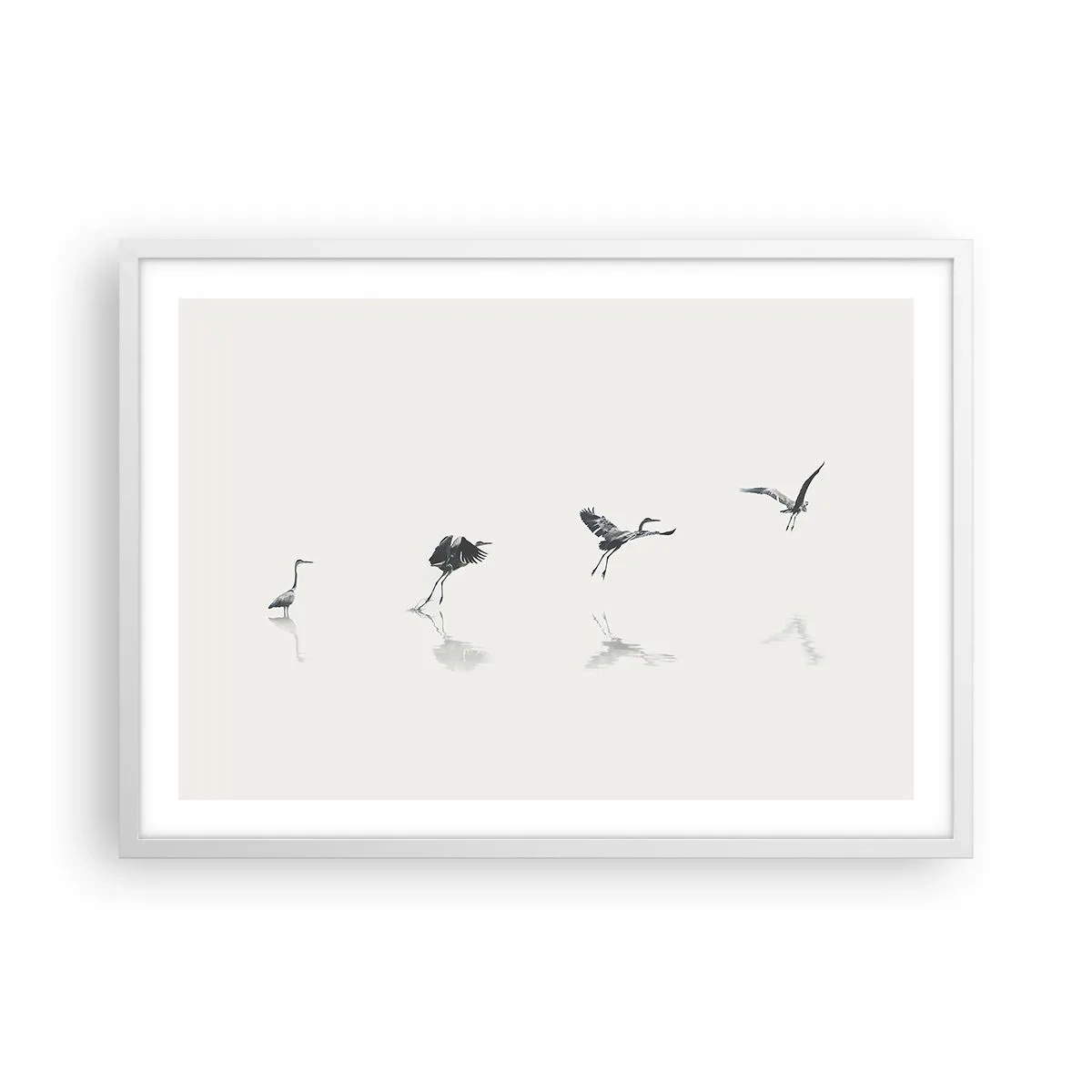 Affiche dans un cadre blanc - Poster - Quatre étapes simples - 70x50 cm