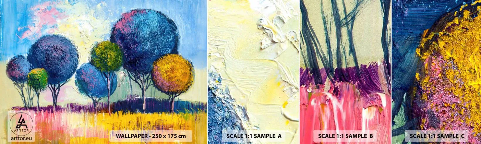 Échantillon de Papier Peint Autocollant Deluxe Sticker - Sphère - la forme idéale - Abstraction, Paysage, Graphique - 100x30 cm