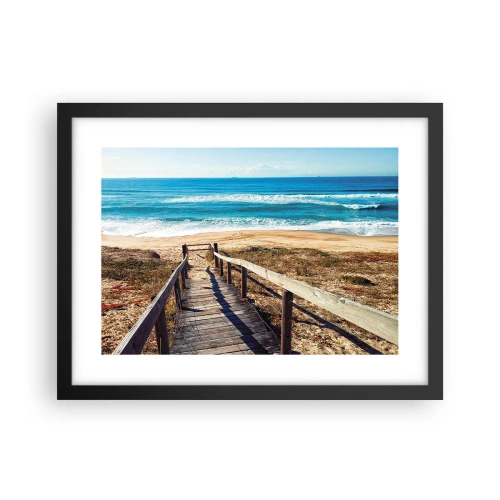 Affiche dans un cadre noir - Poster - Cours! - 40x30 cm