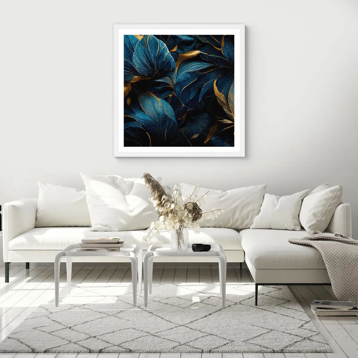 Affiche dans un cadre blanc - Poster - Des dessous dorés - 30x30 cm