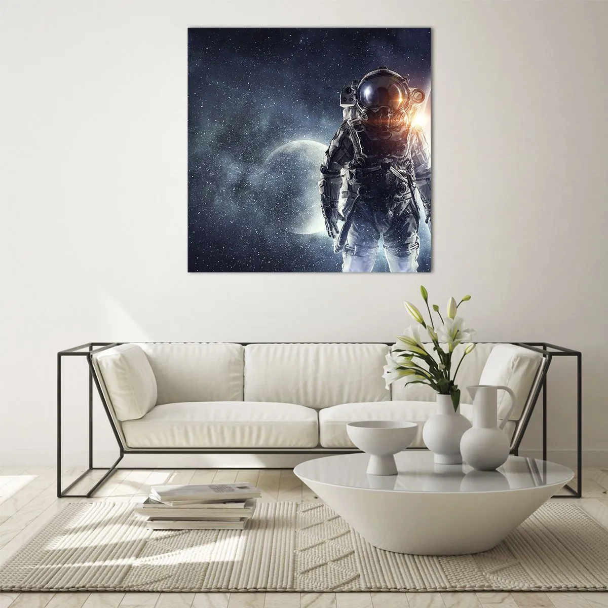 Impression sur verre - Image sur verre - Aventure spatiale - 30x30 cm