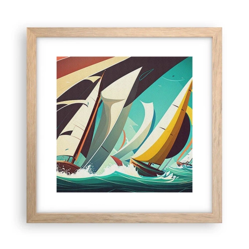 Affiche dans un chêne clair - Poster - Bonne chance avec les éléments - 30x30 cm