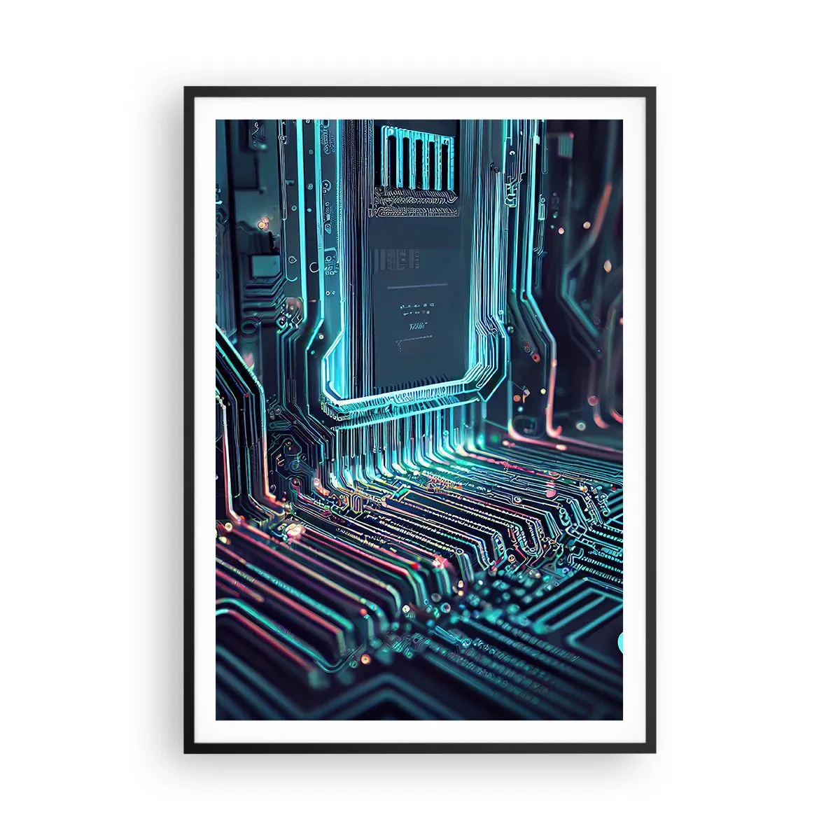 Affiche dans un cadre noir - Poster - Je pense comme ça… - 70x100 cm