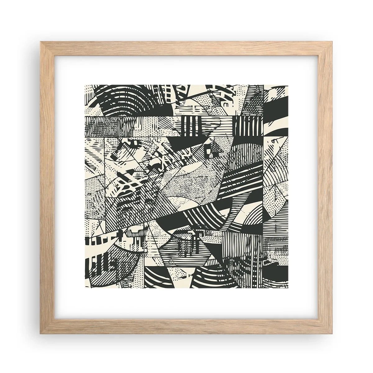 Affiche dans un chêne clair - Poster - Dynamique du modernisme - 30x30 cm