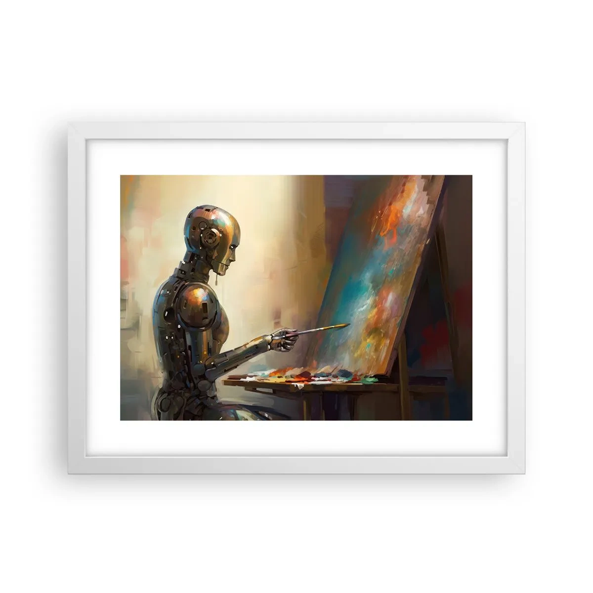 Affiche dans un cadre blanc - Poster - L'art du futur - 40x30 cm