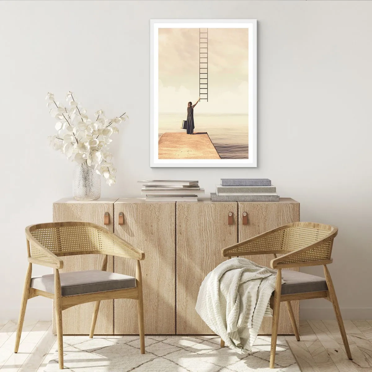 Affiche dans un cadre blanc - Poster - Voyage magique - 50x70 cm