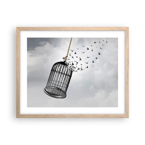 Affiche dans un chêne clair - Poster - Foie...Espoir...Liberté! - 50x40 cm