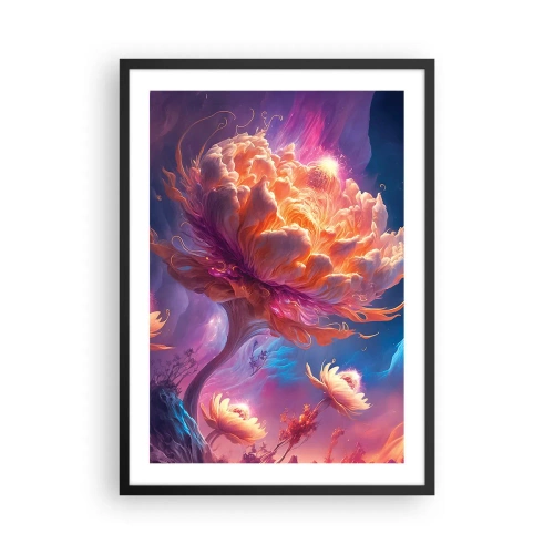 Affiche dans un cadre noir - Poster - Un arbre fantastique en forme de fleur en fleurs - 50x70cm - Un autre monde - Décoration murale moderne pour le salon et la chambre ARTTOR