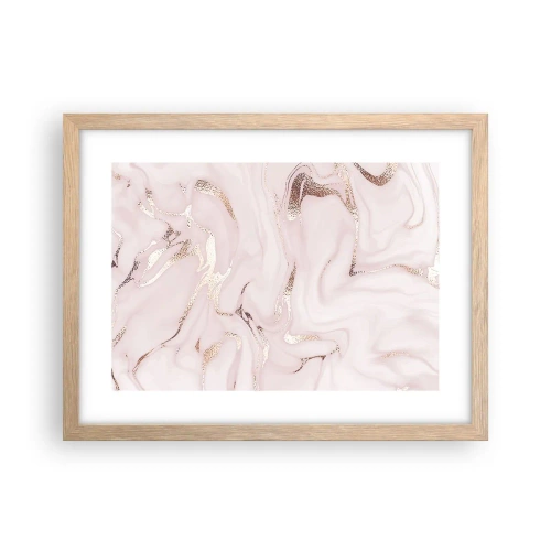 Affiche dans un chêne clair - Poster - Dans un châle rose - 40x30 cm