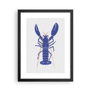 Affiche dans un cadre noir - Poster - Homard exquis en bleu marine - 30x40 cm