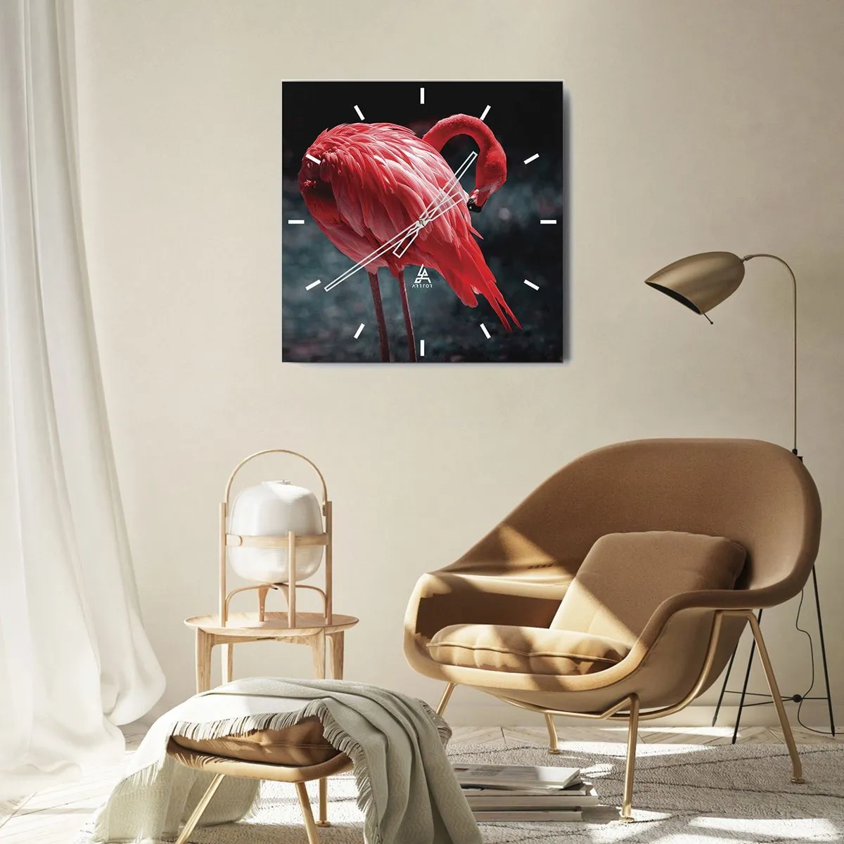 Horloge murale - Pendule murale - Poème cramoisi de la nature - 40x40 cm