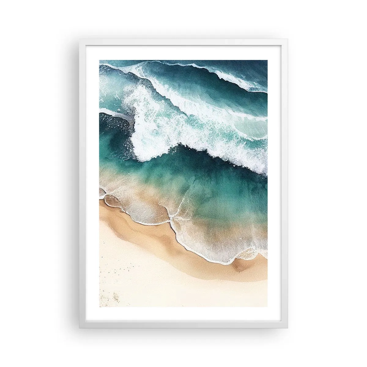 Affiche dans un cadre blanc - Poster - La rencontre éternelle - 50x70 cm