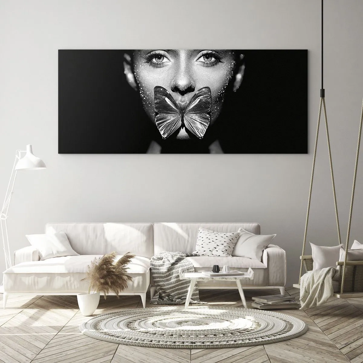 Impression sur verre - Image sur verre - Baiser papillon - 100x40 cm