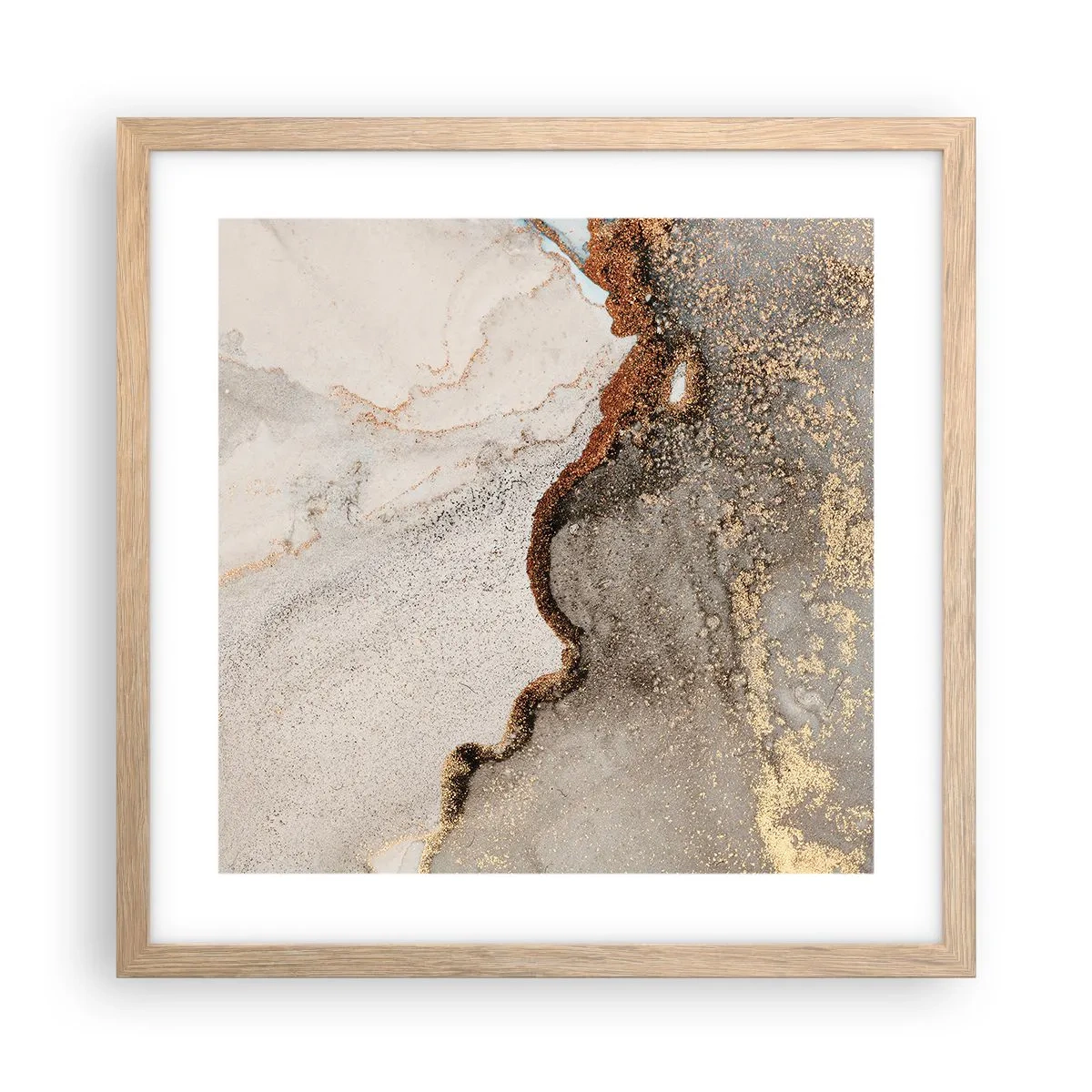 Affiche dans un chêne clair - Poster - Aux frontières des couleurs - 40x40 cm