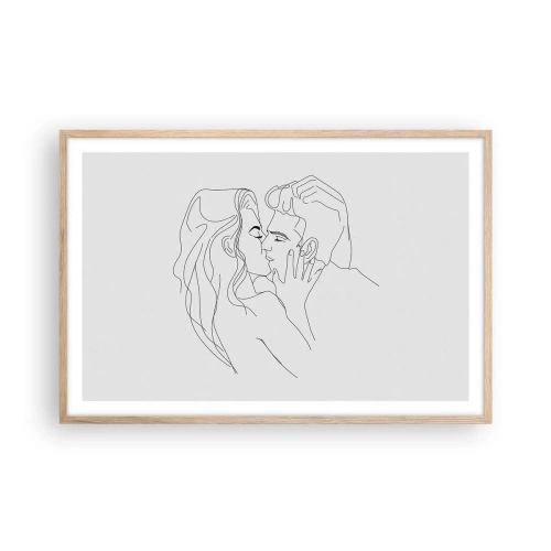 Affiche dans un chêne clair - Poster - La même ligne - 91x61 cm