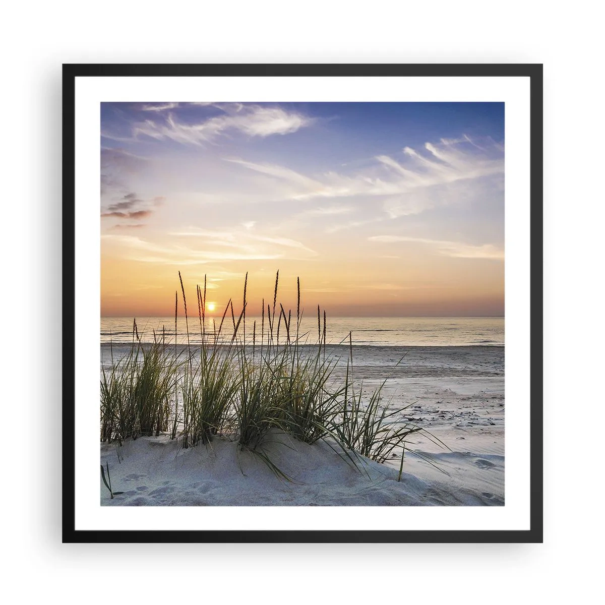 Affiche dans un cadre noir - Poster - Regarde, pense, ressent - 60x60 cm