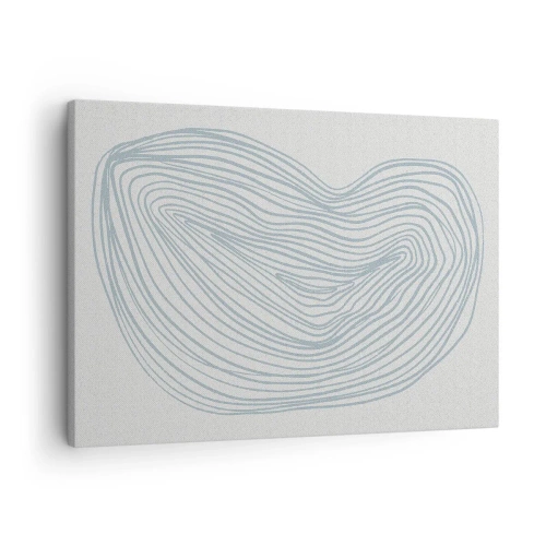 Impression sur toile - Image sur toile - Motif de vague abstrait en bleu délicat - 70x50cm - Une goutte de sourire - Décoration murale moderne pour le salon et la chambre ARTTOR