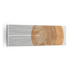 Impression sur toile - Image sur toile - Composition géométrique avec des cercles et des lignes aux couleurs chaudes. - 160x50cm - Composition solaire - Décoration murale moderne pour le salon et la chambre ARTTOR