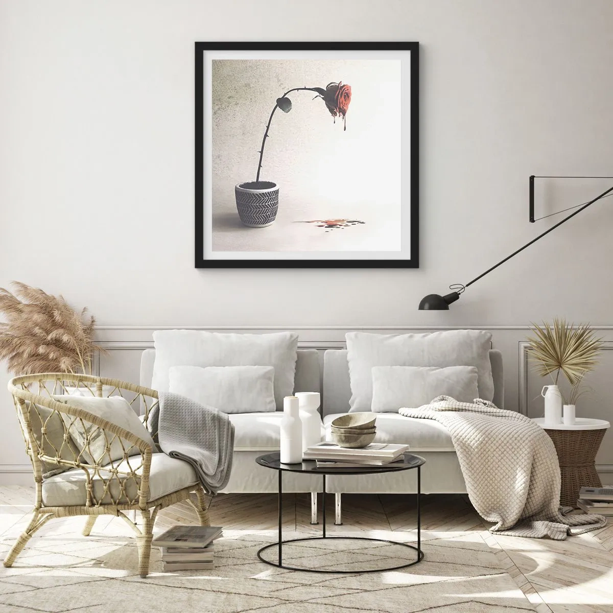 Affiche dans un cadre noir - Poster - Rosa dolorosa - 40x40 cm