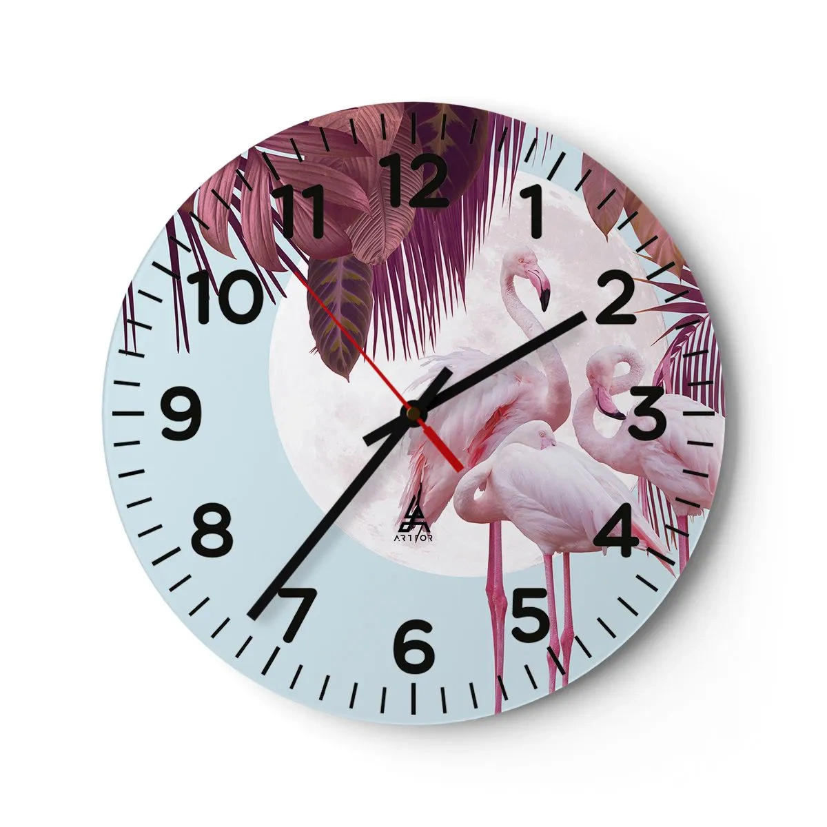 Horloge murale - Pendule murale - Trois oiseaux gracieux - 30x30 cm