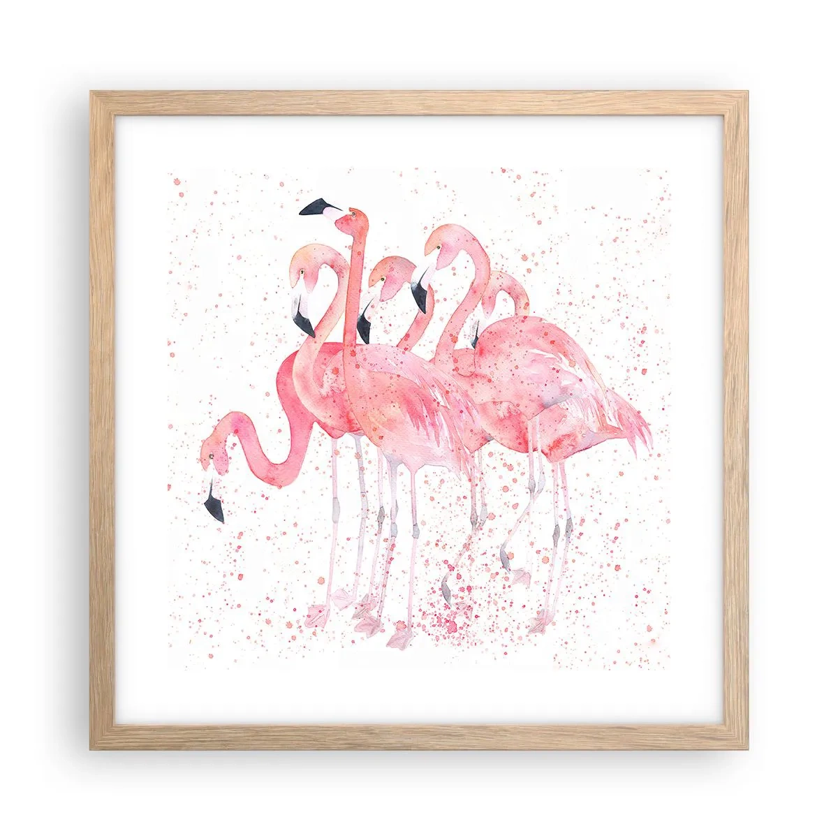 Affiche dans un chêne clair - Poster - Ensemble rose - 40x40 cm